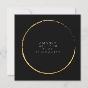 Will You Be My Bridesmaid Gold Black Vip Invitation
