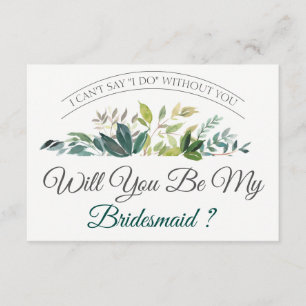 Will You Be My Bridesmaid Greenery Invitation