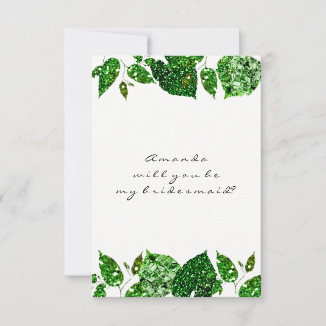 Will You Be My Bridesmaid Greenery Woodland Cali Invitation (Front)