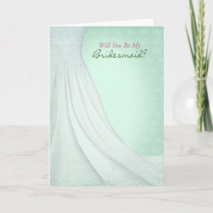 Will You Be My Bridesmaid Greeting Card Mint Green