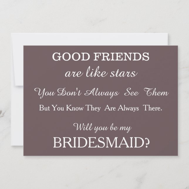 Will you be my bridesmaid? invitation (Front)