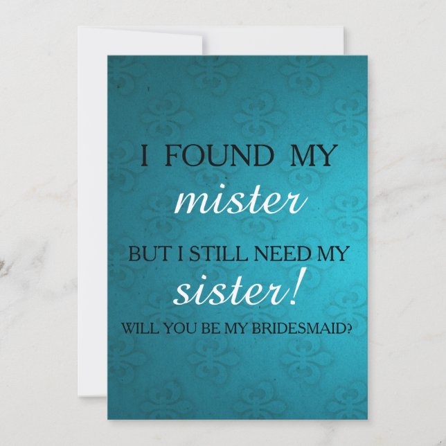 Will you be my bridesmaid? invitation (Front)