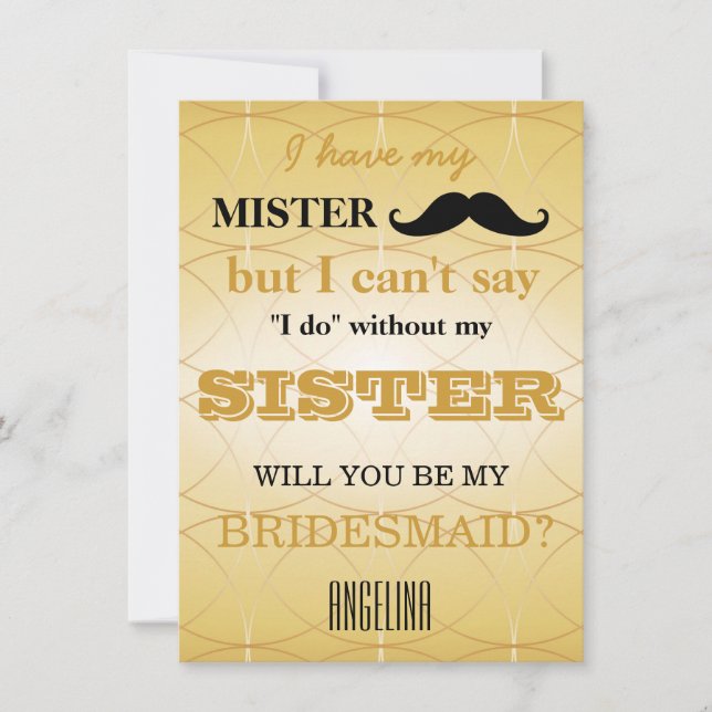 Will you be my bridesmaid? invitation (Front)