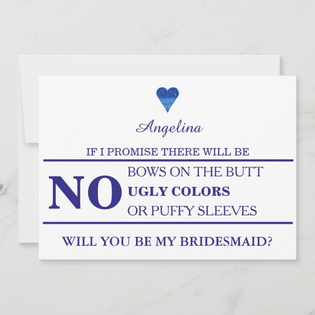 Will you be my bridesmaid? invitation (Front)
