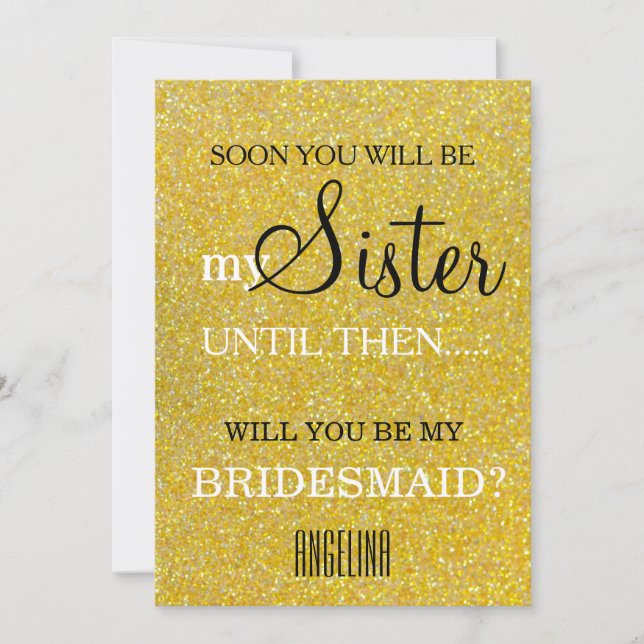 Will you be my bridesmaid? invitation (Front)