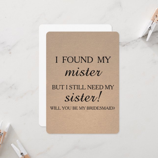 Will you be my bridesmaid? invitation (Front/Back In Situ)
