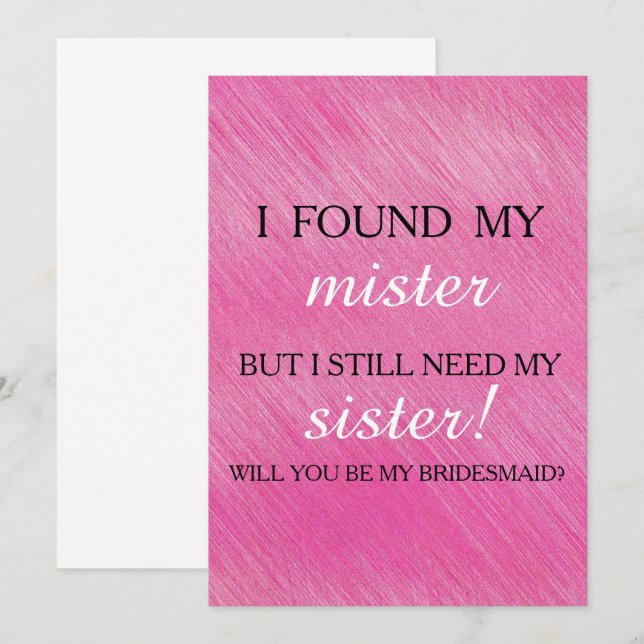 Will you be my bridesmaid? invitation (Front/Back)