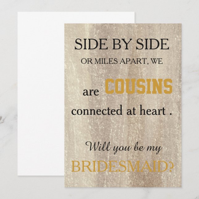 Will you be my bridesmaid? invitation (Front/Back)