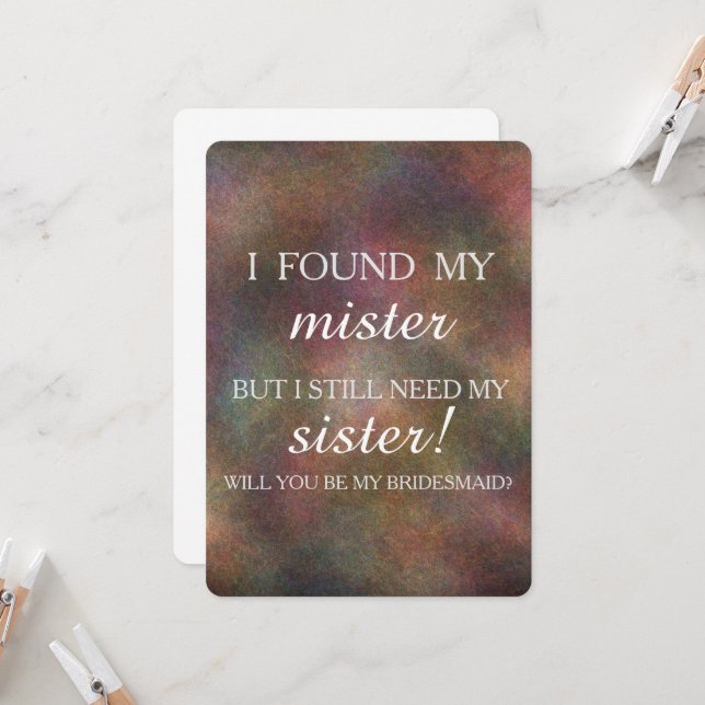 Will you be my bridesmaid? invitation (Front/Back In Situ)