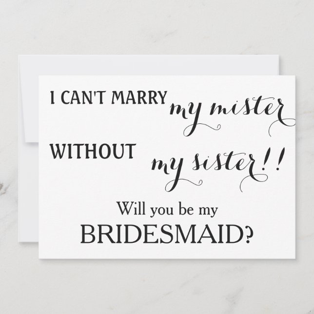 Will you be my bridesmaid? invitation (Front)