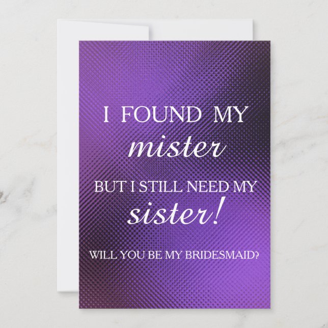 Will you be my bridesmaid? invitation (Front)