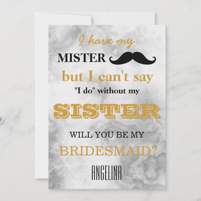 Will you be my bridesmaid? invitation (Front)