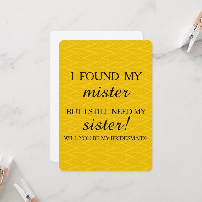 Will you be my bridesmaid? invitation (Front/Back In Situ)