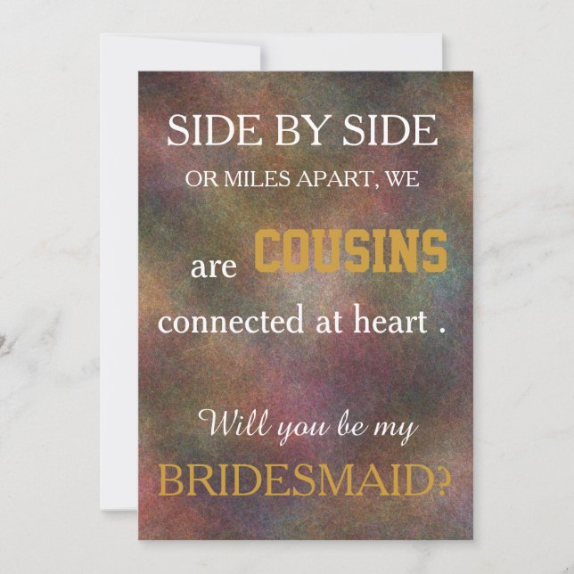 Will you be my bridesmaid? invitation (Front)