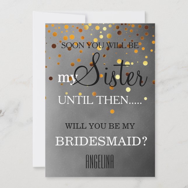 Will you be my bridesmaid? invitation (Front)