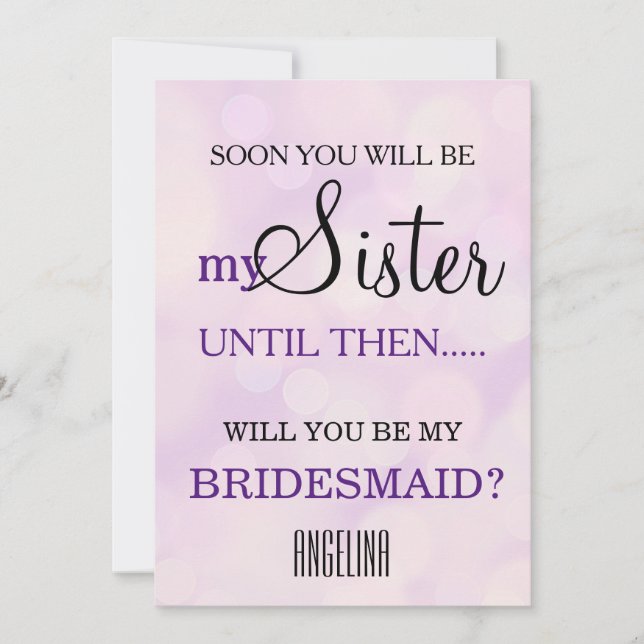 Will you be my bridesmaid? invitation (Front)