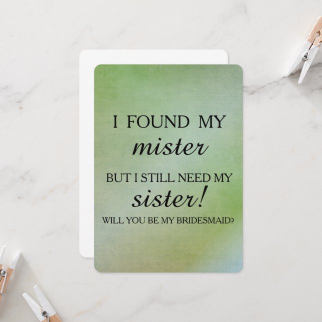 Will you be my bridesmaid? invitation (Front/Back In Situ)
