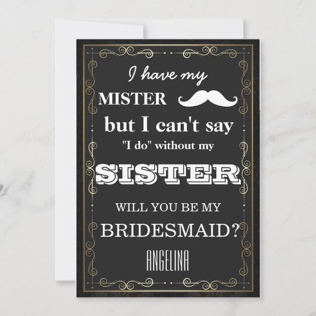 Will you be my bridesmaid? invitation (Front)