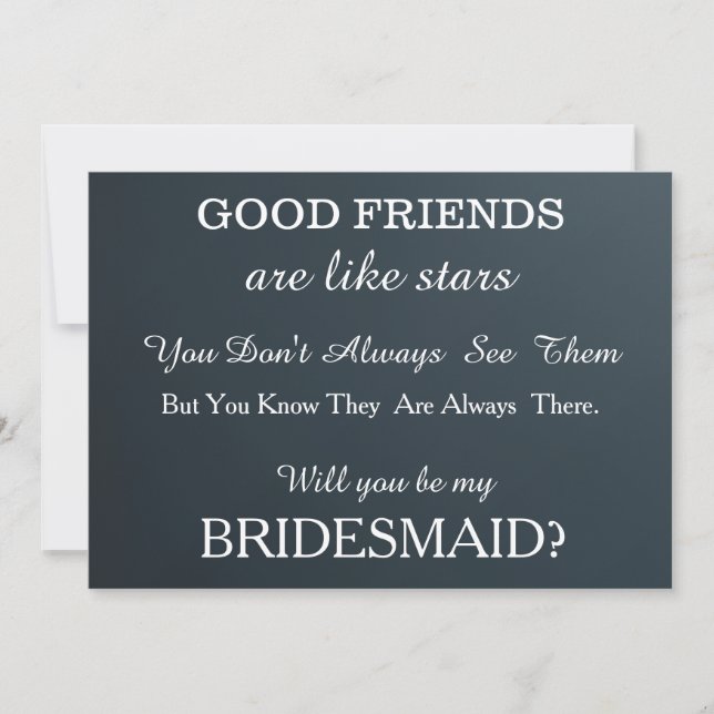 Will you be my bridesmaid? invitation (Front)