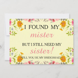 Will you be my bridesmaid? invitation