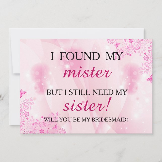 Will you be my bridesmaid? invitation (Front)