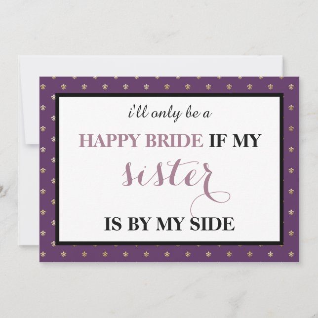 Will you be my bridesmaid? invitation (Front)