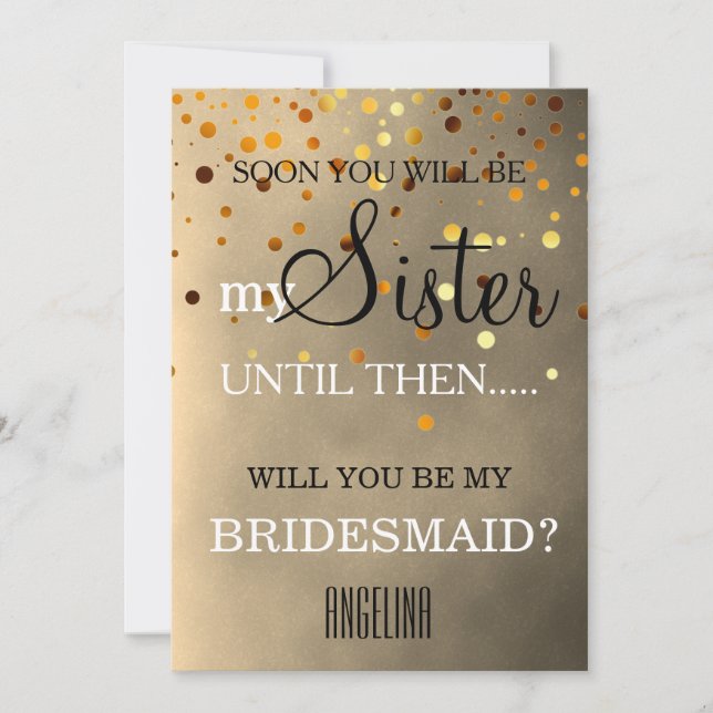 Will you be my bridesmaid? invitation (Front)
