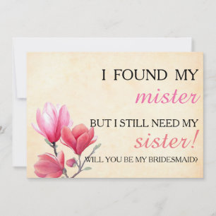 Will you be my bridesmaid? invitation