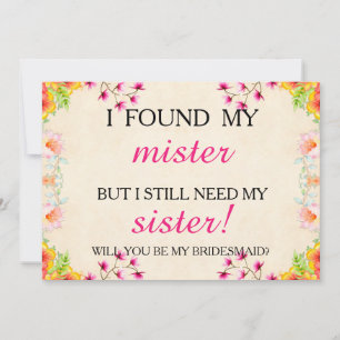 Will you be my bridesmaid? invitation