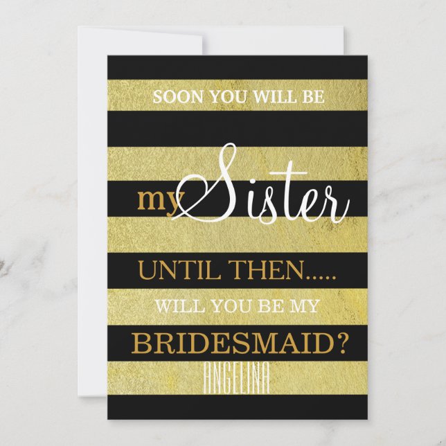 Will you be my bridesmaid? invitation (Front)