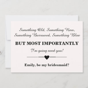 Will you be my bridesmaid? invitation