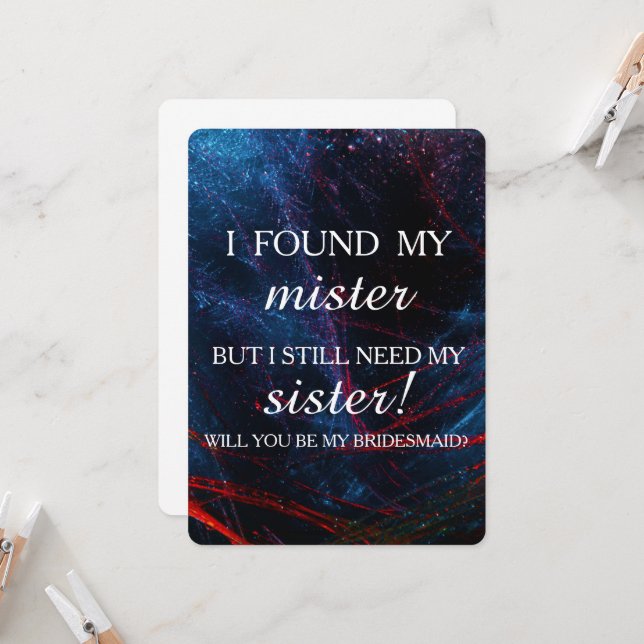 Will you be my bridesmaid? invitation (Front/Back In Situ)