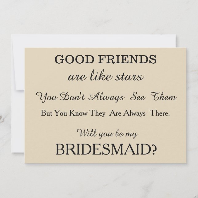 Will you be my bridesmaid? invitation (Front)