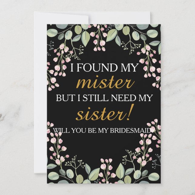 Will you be my bridesmaid? invitation (Front)