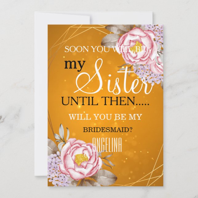 Will you be my bridesmaid? invitation (Front)