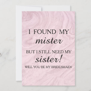 Will you be my bridesmaid? invitation