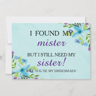 Will you be my bridesmaid? invitation