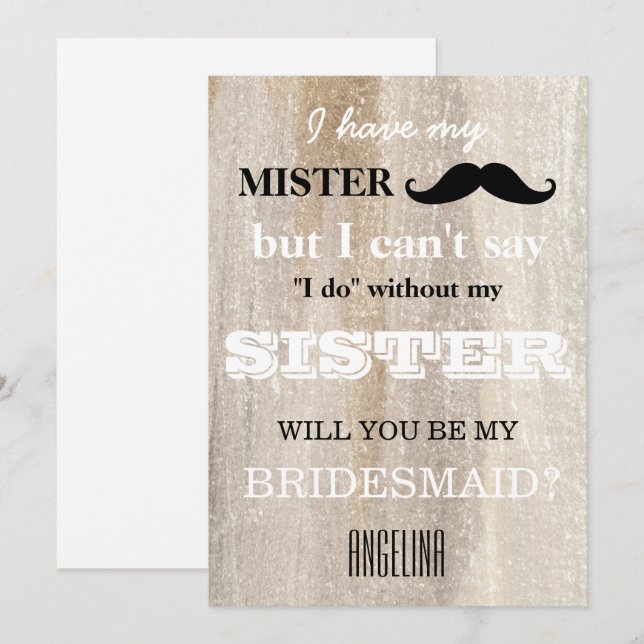 Will you be my bridesmaid? invitation (Front/Back)
