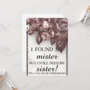 Will you be my bridesmaid? invitation