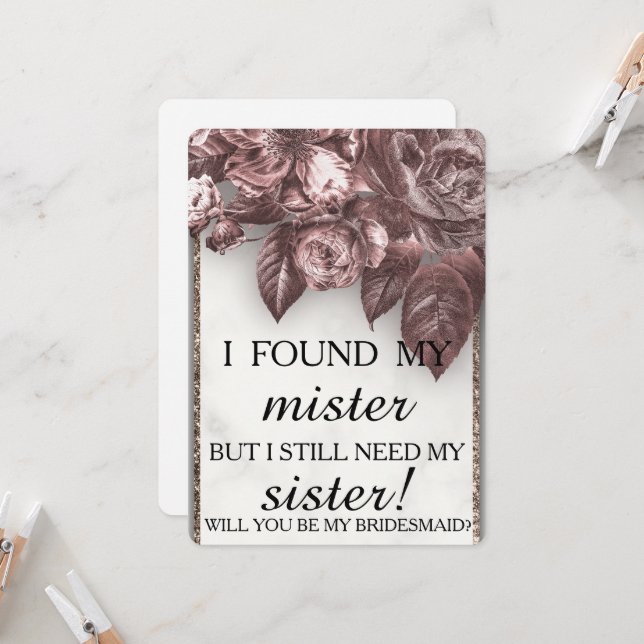 Will you be my bridesmaid? invitation (Front/Back In Situ)