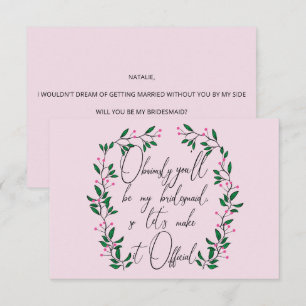 Will You Be My Bridesmaid Invitation