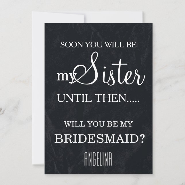 Will you be my bridesmaid? invitation (Front)