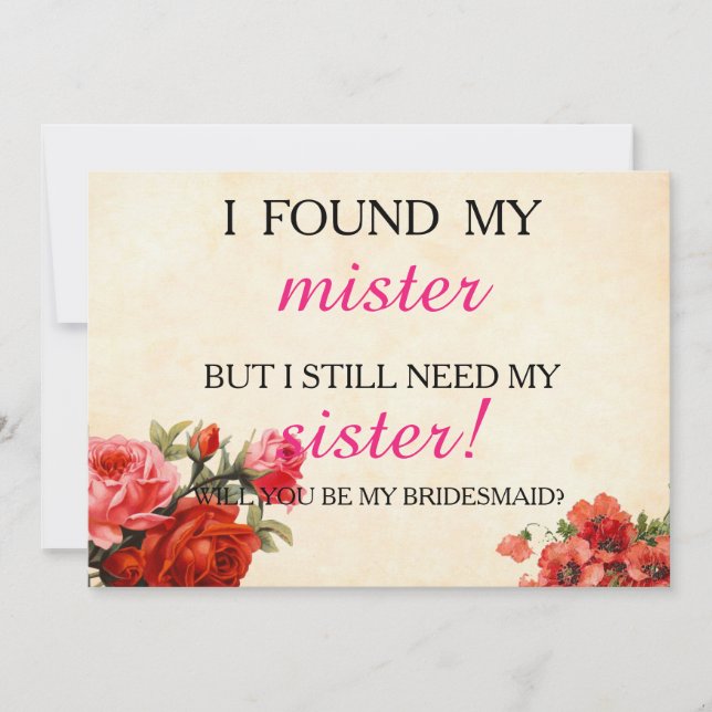 Will you be my bridesmaid? invitation (Front)