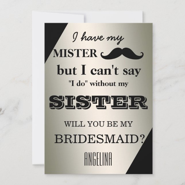 Will you be my bridesmaid? invitation (Front)