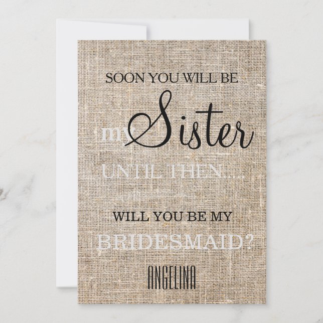 Will you be my bridesmaid? invitation (Front)