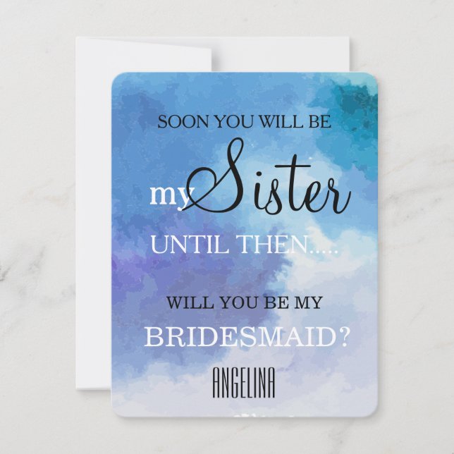 Will you be my bridesmaid? invitation (Front)