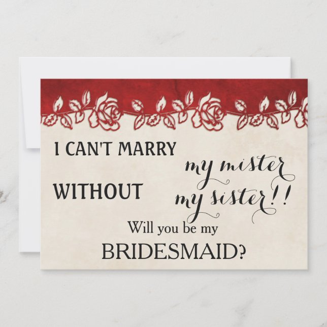 Will you be my bridesmaid? invitation (Front)