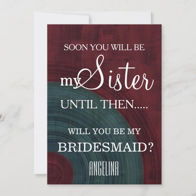 Will you be my bridesmaid? invitation (Front)