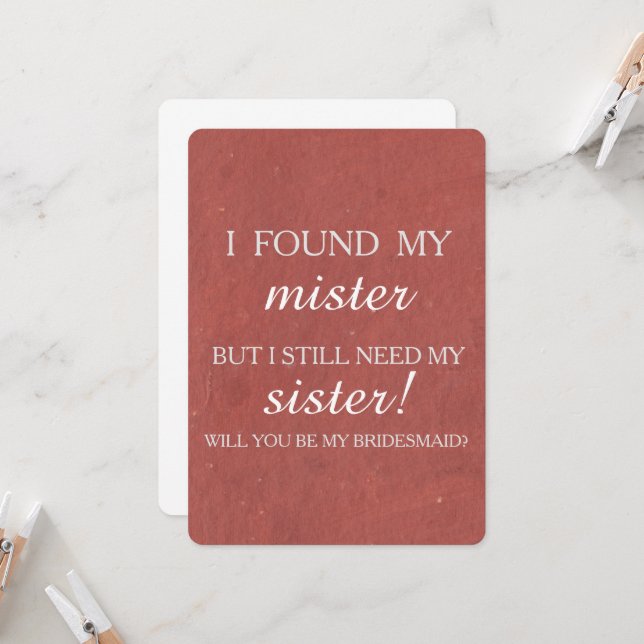 Will you be my bridesmaid? invitation (Front/Back In Situ)