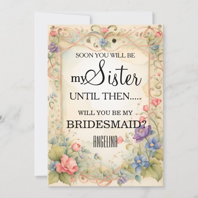 Will you be my bridesmaid? invitation (Front)